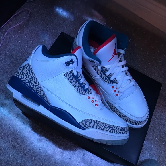 Air Jordan3 retro true blues🥶 worn twice. a lil crease on da toes but stil good - Picture 1 of 4